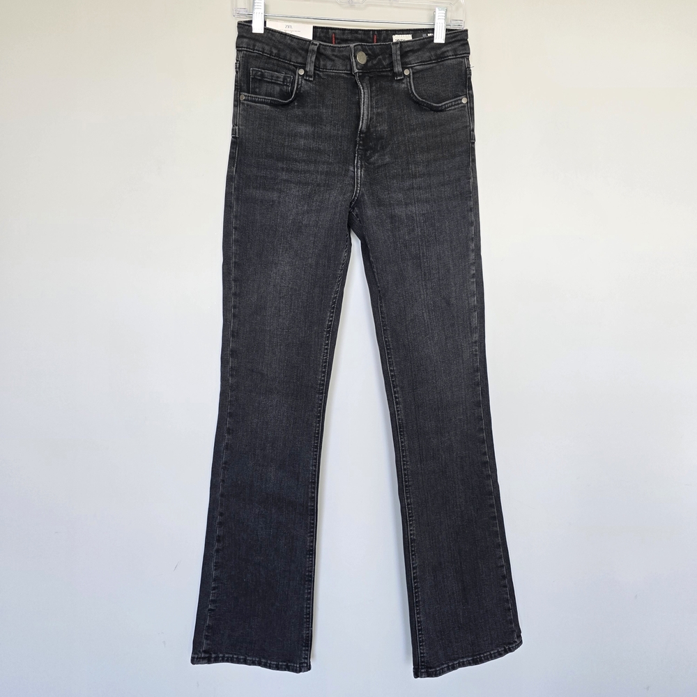 MWT Zara Jeans Slim Bootcut Contour Women 4 Gray Y2K